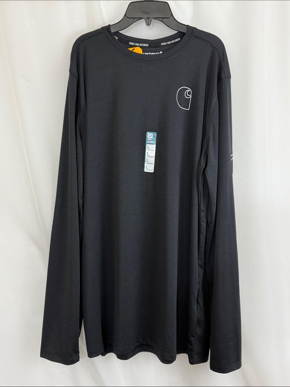 Men’s Carhartt Black Long-Sleeve Logo Tee Size L Tall